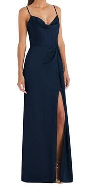 Dessy Collection Cowl-Neck Draped Wrap Maxi Dress With Front Slit NWT Size 24W